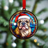 Bulldog in Santa Hat Suncatcher Decoration - CLEARANCE
